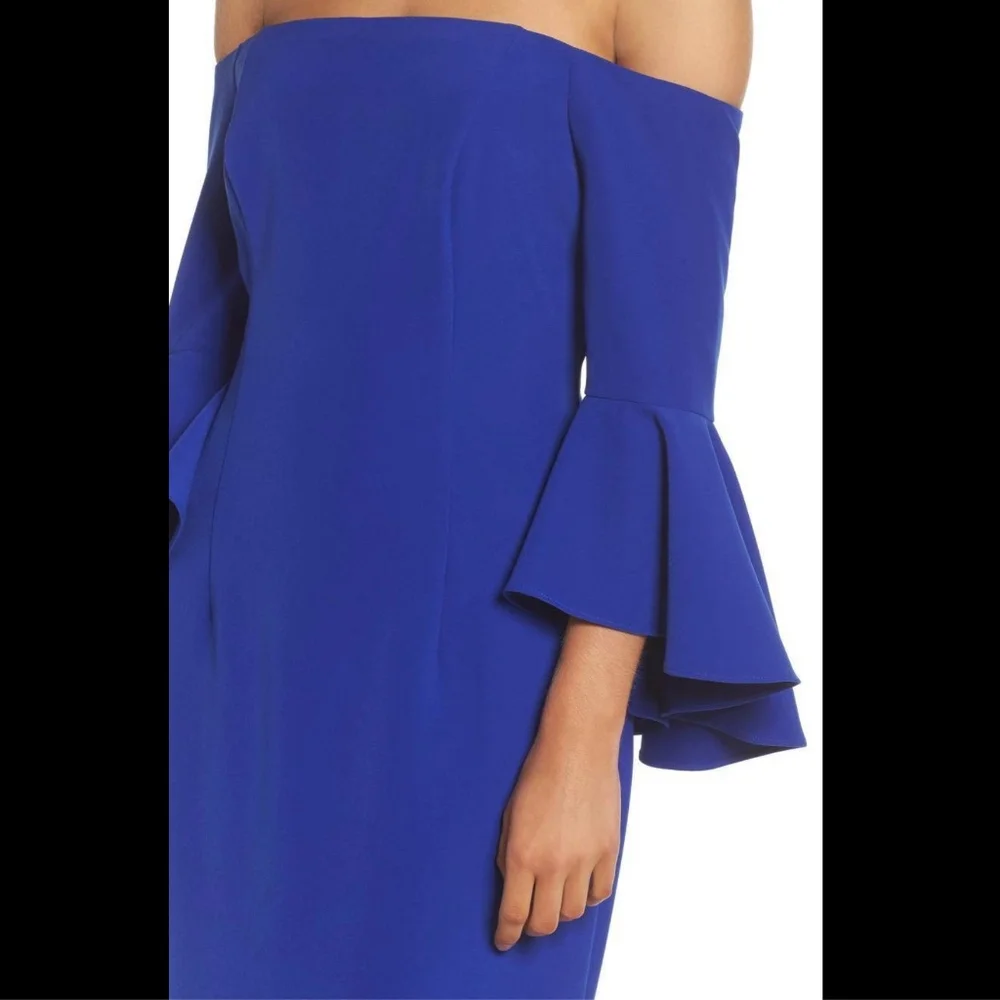NWT Vince Camuto Off The‎ Shoulder Gown Cobalt Blue [SZ 4 ]